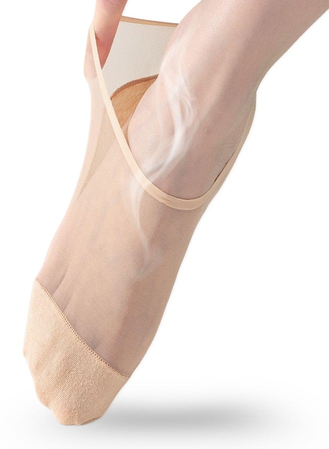 Soxbang Seamless No Show Socks Ultra Thin Liner Socks for Women Lightweight Flat Boat Line Cotton Footies 3/6 Pairs-3Beige(3Packs) - Image 1